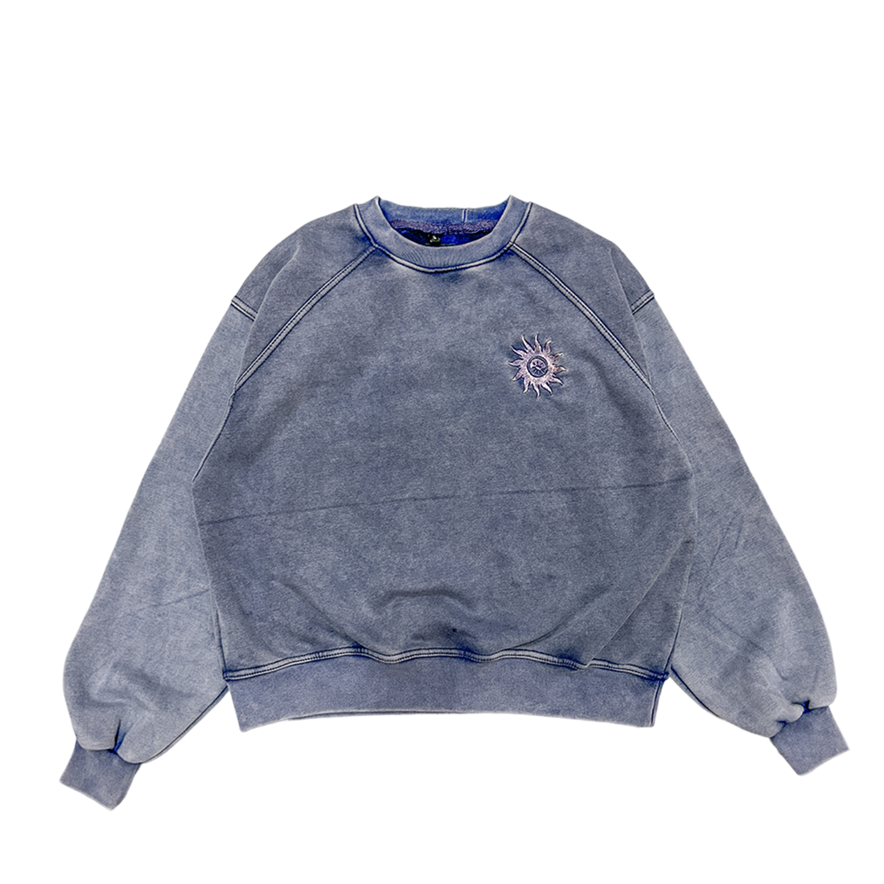 NAVY BLUE WASH CREWNECK