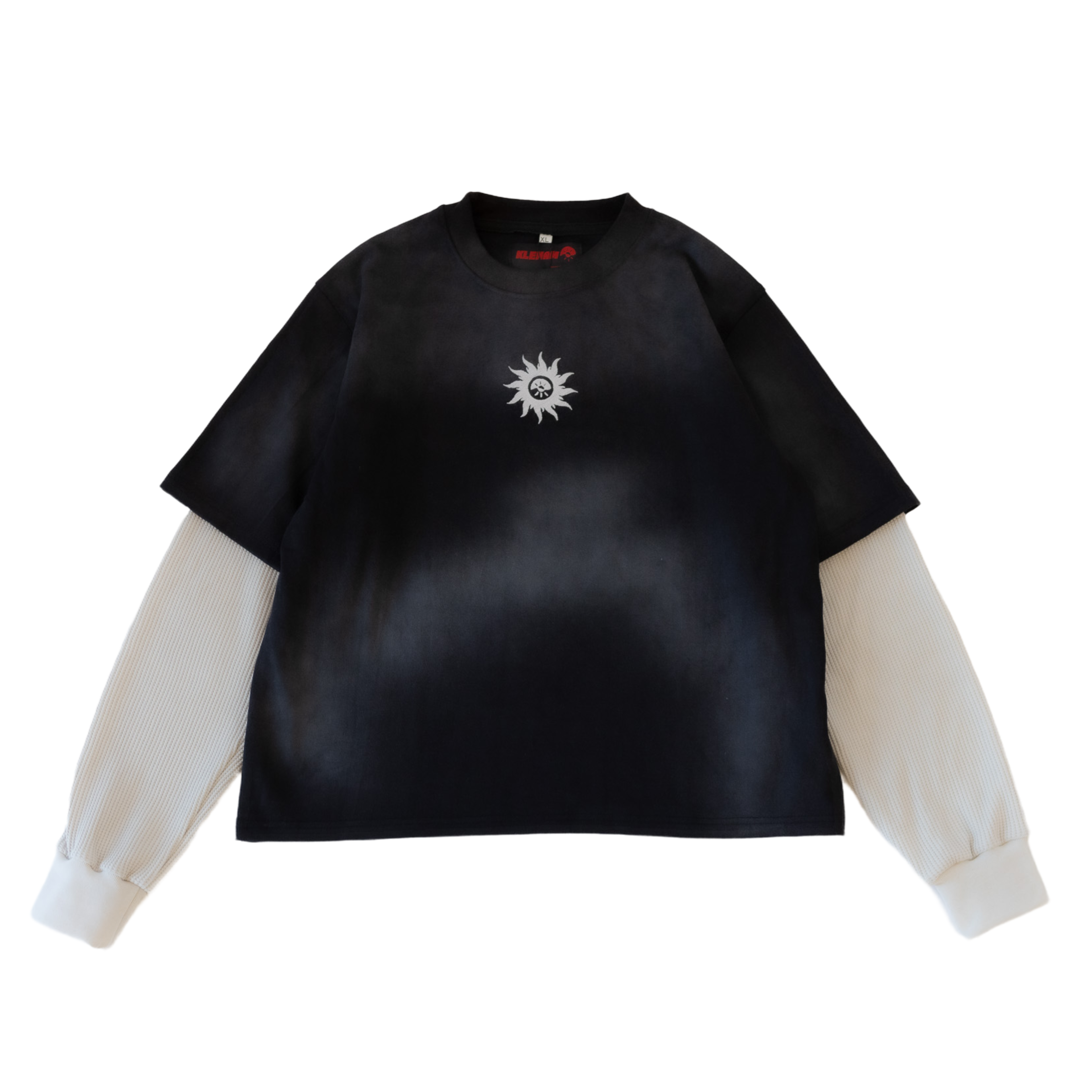 BLACK DOUBLE LAYER THERMAL LONG SLEEVE TEE
