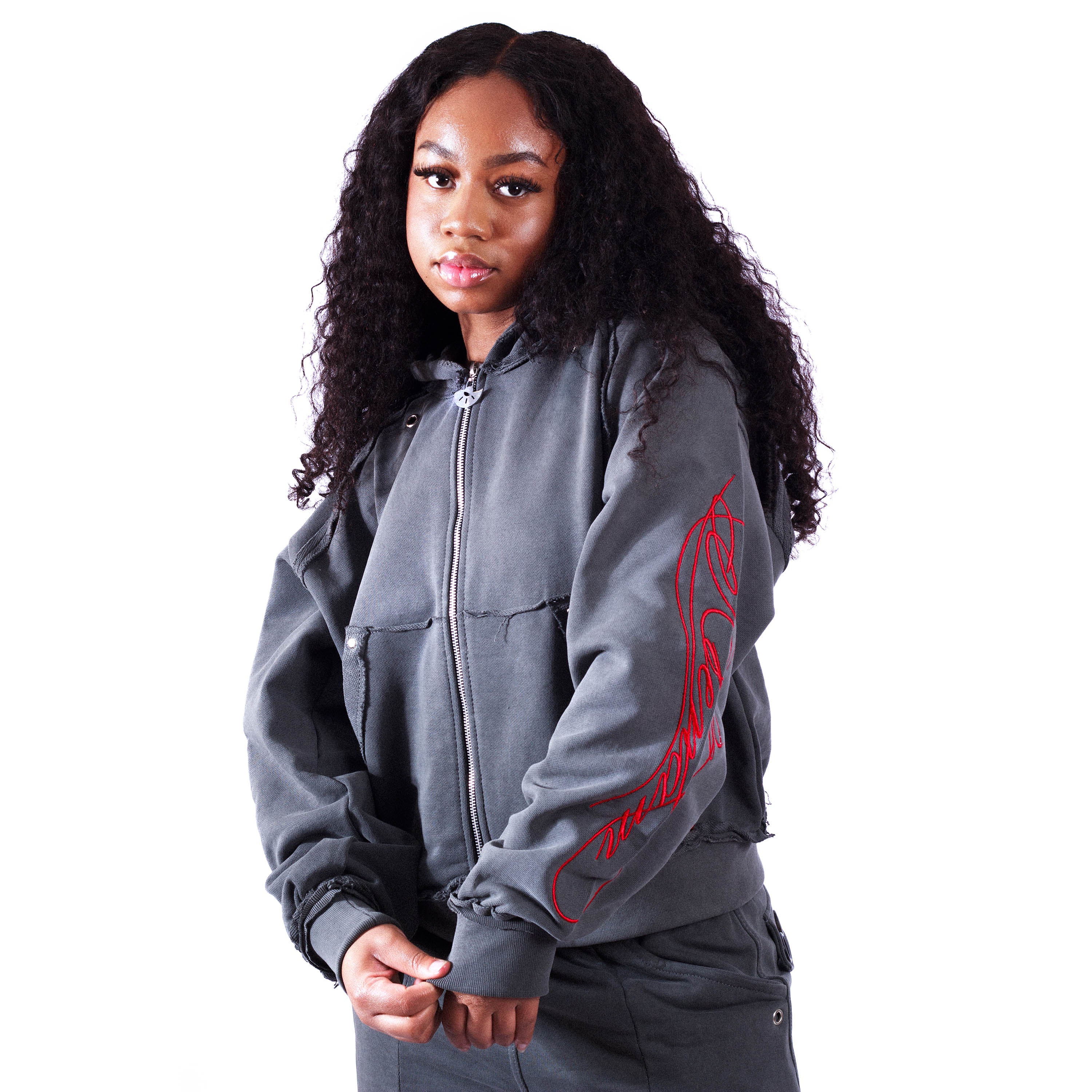 ASH GRAY ZIP-UP