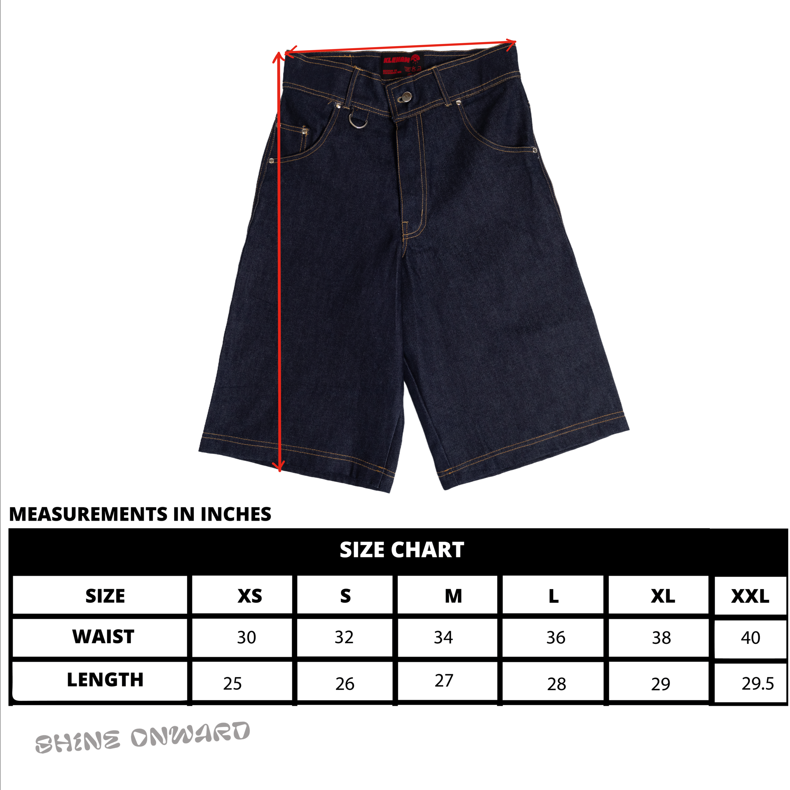14oz Raw Indigo Denim Jorts
