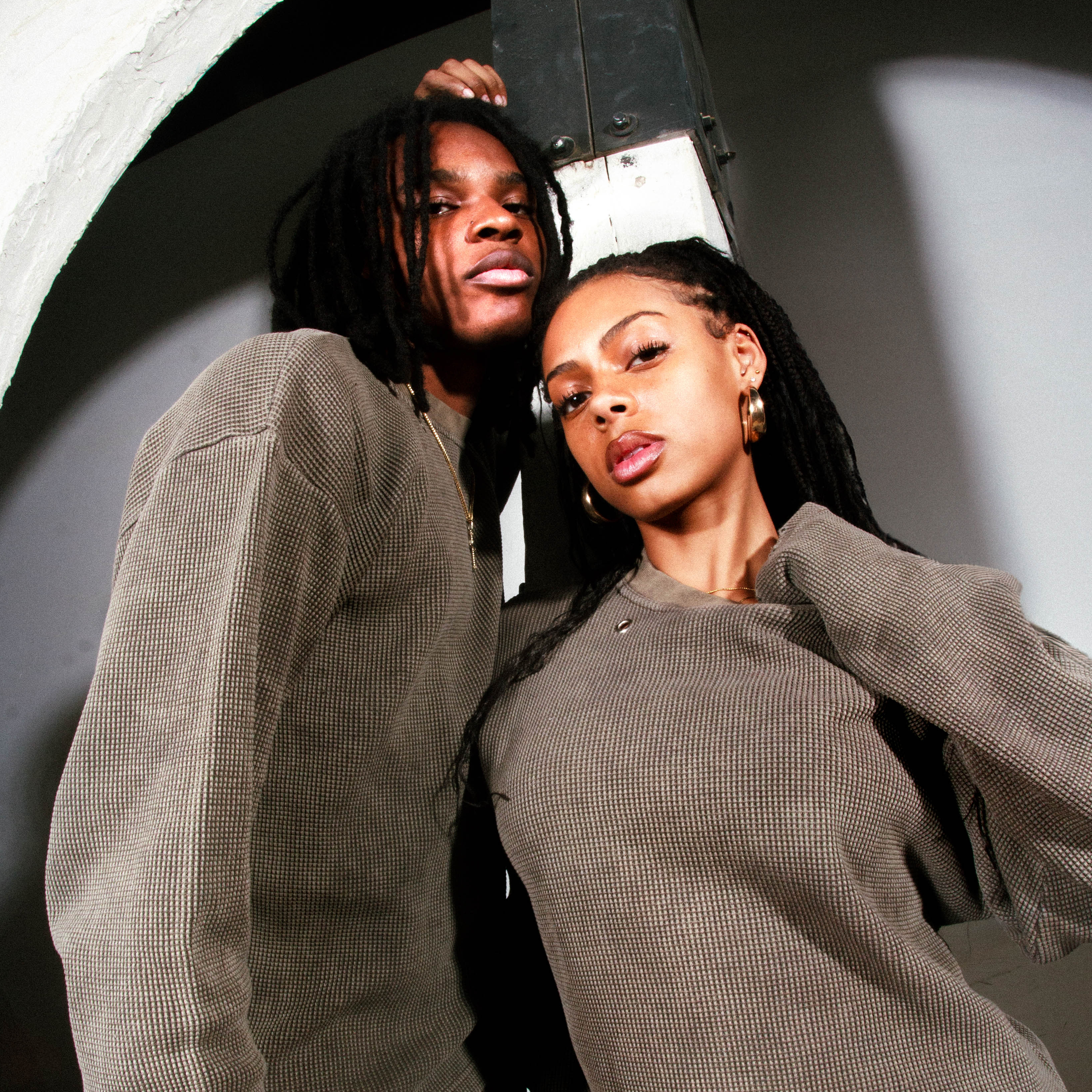 Vintage Olive Thermal Crew