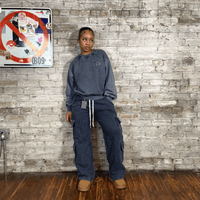 NAVY BLUE CARGO SWEATPANT