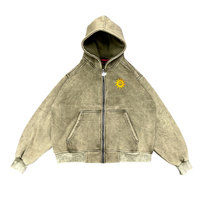 ARMY OLIVE WASH ZIP-UP