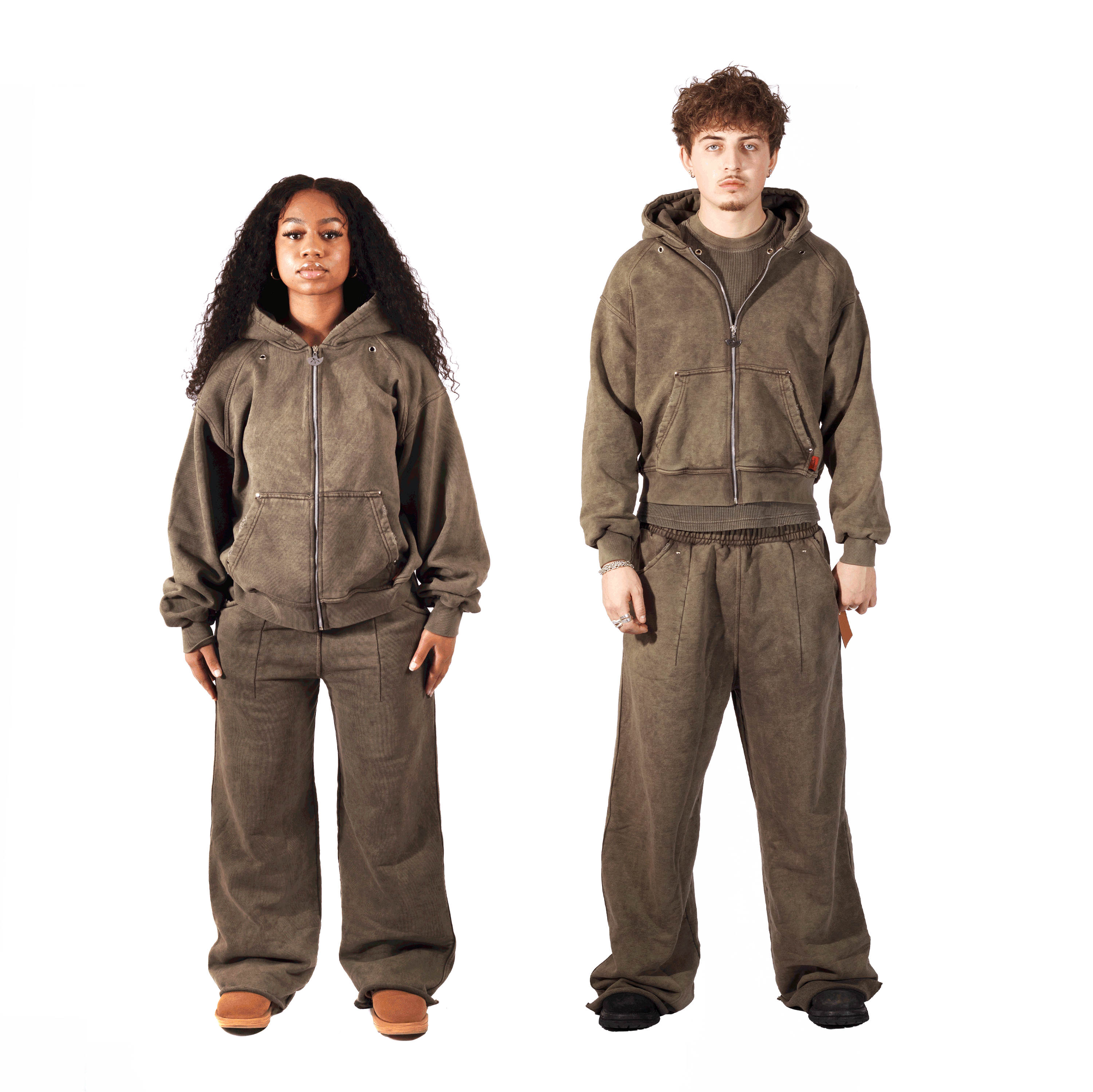 Vintage Olive Zip-UP